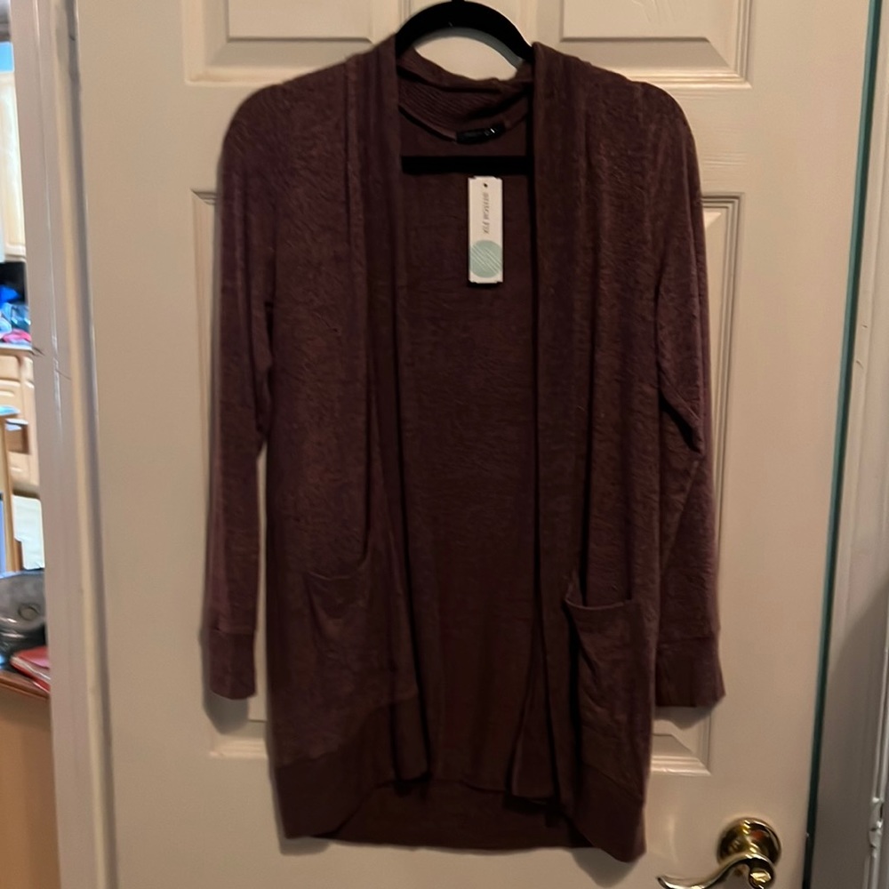 Purple cardigan